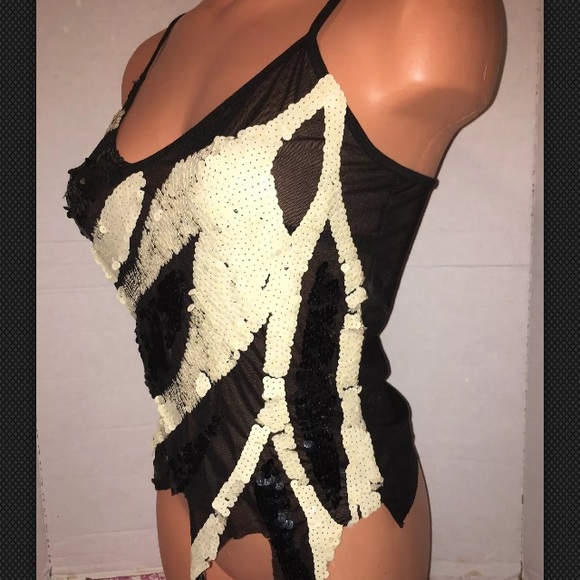 Vintage Embellished jagged Sequin Camisole Top SM - Picture 3 of 8